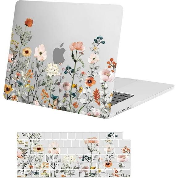 MOSISO Compatible with MacBook Air 15 inch Case 2025 2024 2023 Release M4 A3241 M3 A3114 M2 A2941 Liquid Retina Display&Touch ID, Plastic Garden Flowers Hard Shell Case & Keyboard Cover