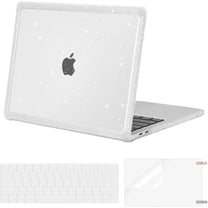 MOSISO Compatible with MacBook Pro 13 inch Case M2 2025-2016 A2338 M1 A2251 A2289 A2159 A1989 A1708 A1706, Anti-Cracking Heavy Duty Glitter TPU Bumper Hard Case&Keyboard Cover&&Screen Film,