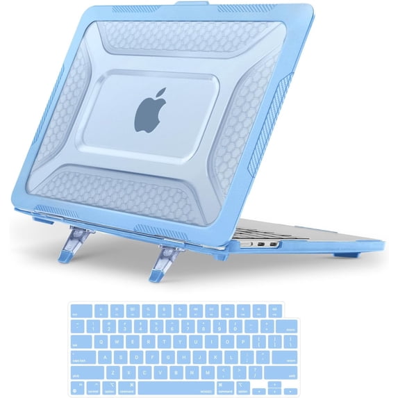 MOSISO Compatible with MacBook Pro 16 inch Case 2025-2021 M4 M3 M2 M1 A3403 A3186 A2991 A2780 A2485, Honeycomb Shockproof TPU Bumper Hard Shell Case with Fold Kickstand&Keyboard Skin