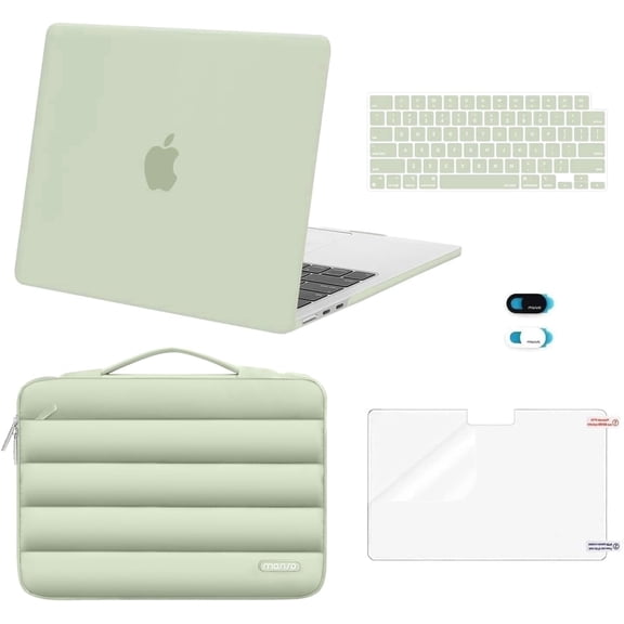 MOSISO Compatible with MacBook Air 13 inch / 13.6 inch Case for M5 A3449 / M4 A3240 / M3 A3113 / M2 A2681 (2022–2026),5-in-1 Set Hard Shell Protective Cover Set