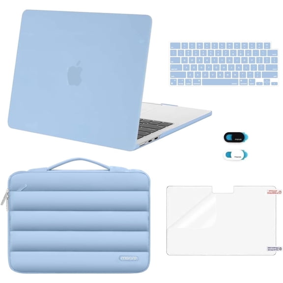 MOSISO Compatible with MacBook Air 13 inch / 13.6 inch Case for M5 A3449 / M4 A3240 / M3 A3113 / M2 A2681 (2022–2026),5-in-1 Set Hard Shell Protective Cover Set