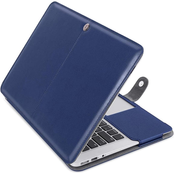 MOSISO Compatible with MacBook Air 13 inch Case A1369 A1466 Older Version 2010-2017 Release, PU Leather Case Portfolio Protective Stand Cover Sleeve