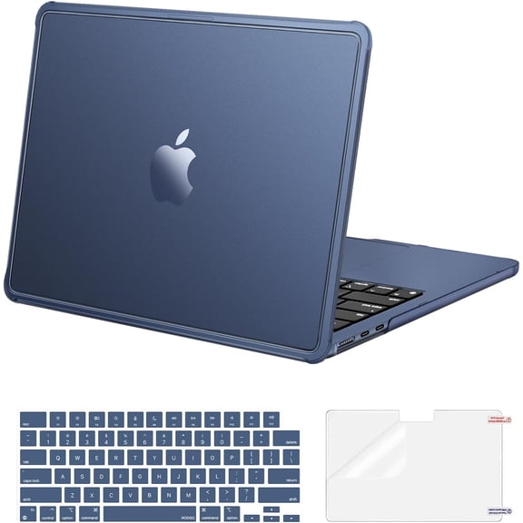 MOSISO Compatible with MacBook Air 13 inch Case M5 M4 M3 M2 2026-2022 Anti-Crack Hard Shell with Reinforced Corner Defense