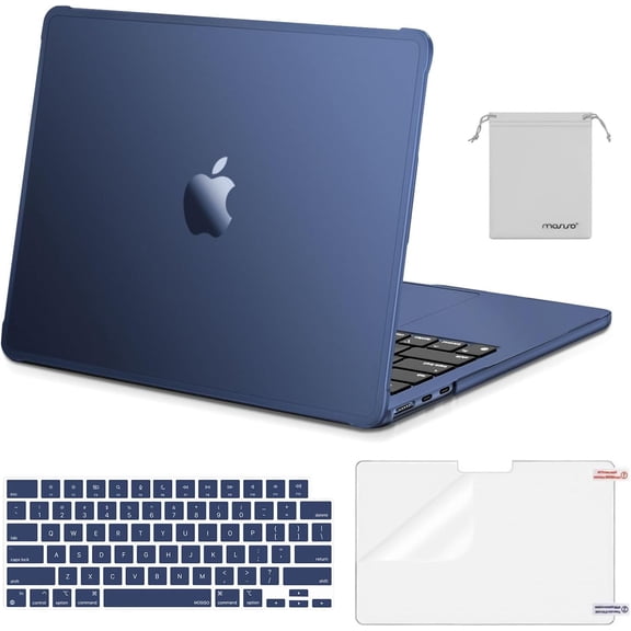 MOSISO Compatible with MacBook Air 13 inch Case M5 M4 M3 M2 Anti-Crack Hard Shell with TPU Bumper