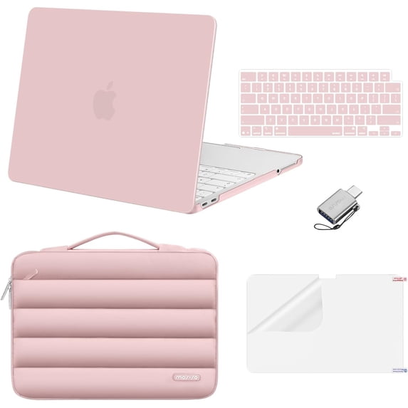 MOSISO Compatible with MacBook Neo Case 13 inch,5-in-1 Set Protective Hard Shell with Puffy Sleeve Bag