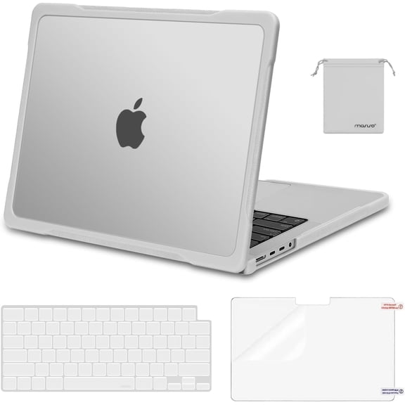 MOSISO Compatible with MacBook Pro 14 inch Case M5 2026 / M4 / M3 / M2 / M1 2025-2021, 4 in 1 Kit Anti-Crack Hard Shell with TPU Bumper