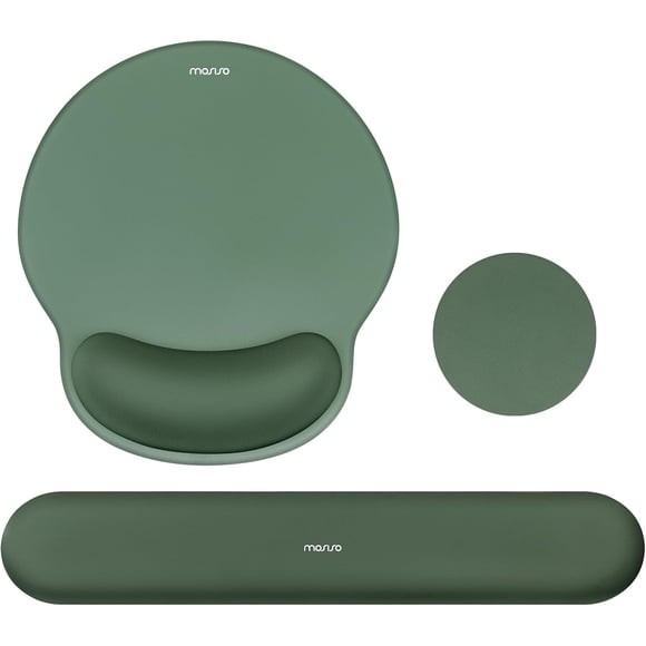 MOSISO Ergonomic Keyboard Wrist Rest & Mouse Pad Set, Non-Slip Wrist Support with Soft Cloth & Silicone Base for Home & Office