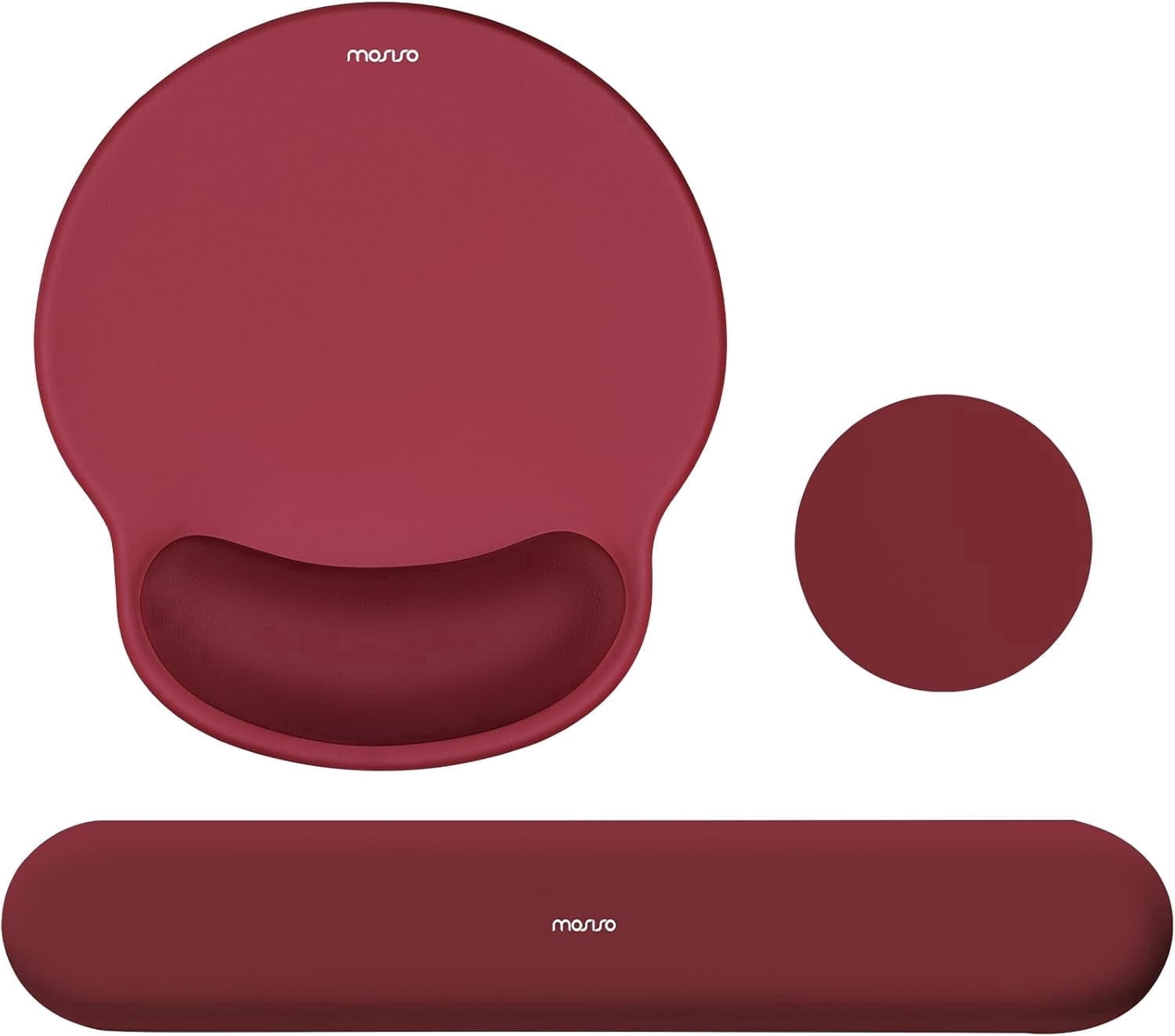 MOSISO Ergonomic Keyboard Wrist Rest & Mouse Pad Set, Non-Slip Wrist Support with Soft Cloth & Silicone Base for Home & Office