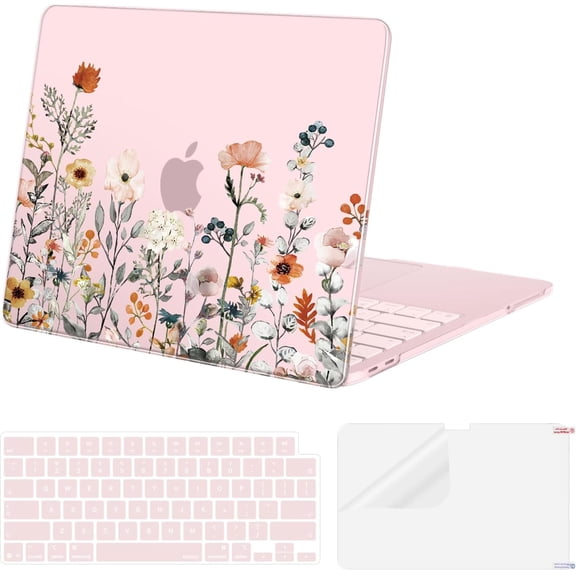 MOSISO Floral Hard Shell Case Compatible with MacBook Neo 13 Inch A3404, Scratch-Resistant Protective Laptop Cover