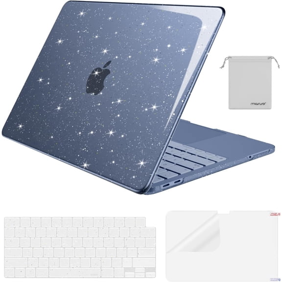 MOSISO Hard Shell Case Compatible with MacBook Neo 13 Inch, 3 in 1 Glitter Protective Laptop Cover