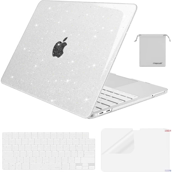 MOSISO Hard Shell Case Compatible with MacBook Neo 13 Inch, 3 in 1 Glitter Protective Laptop Cover