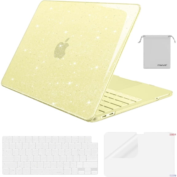MOSISO Hard Shell Case Compatible with MacBook Neo 13 Inch, 3 in 1 Glitter Protective Laptop Cover