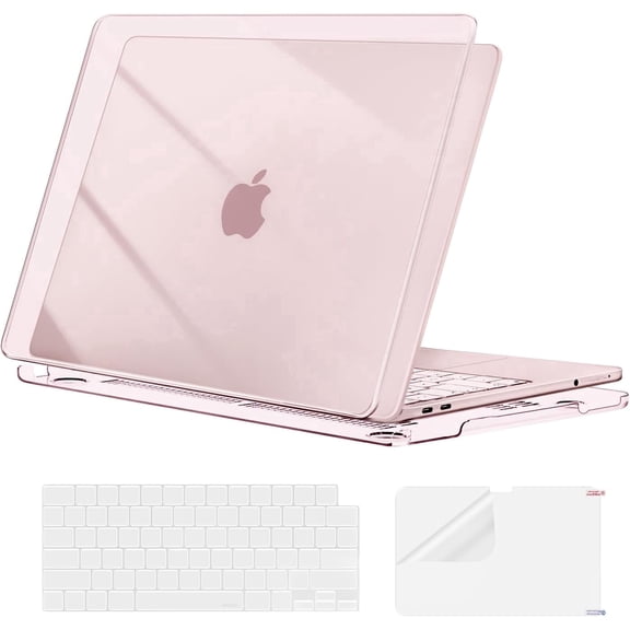 MOSISO Hard Shell Case for MacBook Neo 13 inch, Ultra-Thin Clear with Keyboard Cover & Screen Protector,Blush