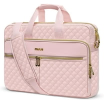 MOSISO Laptop Bag Briefcase for Women&Men Square Quilted Computer Messenger Bag Office Travel Business with 3 Pockets&Strap