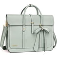 thumbnail image 1 of MOSISO Laptop Bag for Women, 17 inch PU Leather Laptop Shoulder Bags Convertible Backpack, 17.3 inch Messenger Bags Casual Handbag Work Briefcase Travel Computer Bag with Bowknot,Sage Green, 1 of 7