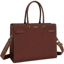 MOSISO Laptop Bag for Women, 15.6 inch Tote Bag, Waterproof Leather Front Magnetic Clasp Pocket Work Briefcase Handbag