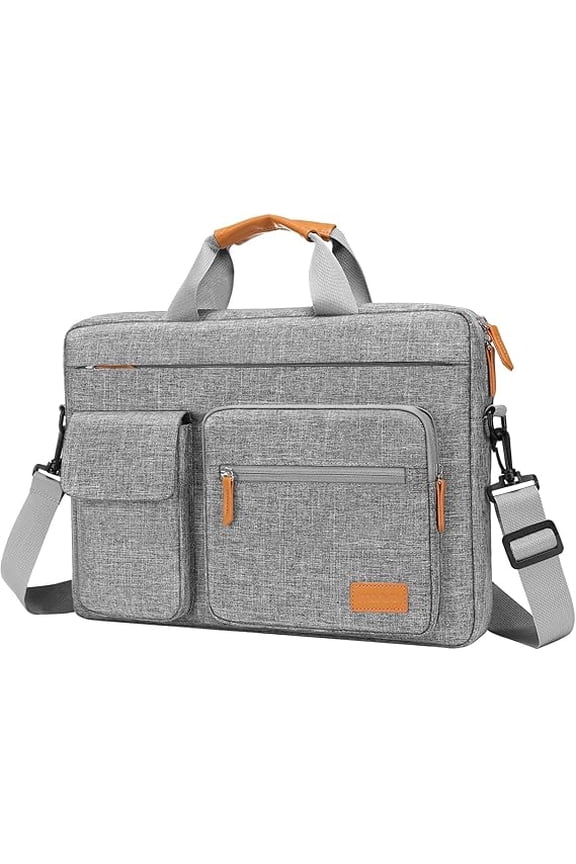 Laptop Shoulder Bag, 15-15.6 inch Computer Bag Compatible with MacBook Pro 16, HP, Dell, Lenovo, Asus Notebook, Messenger Briefcase with 1 Raised & 1 Flapover & 2 Horizontal Pockets