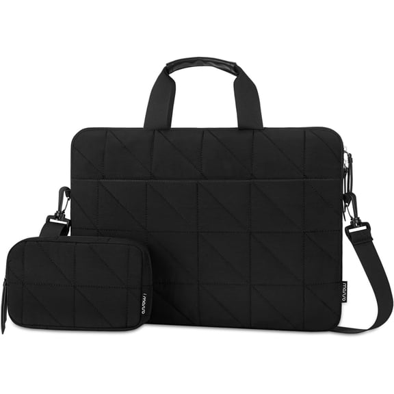 MOSISO Laptop Shoulder Bag 15-15.6 inch Computer Bag Compatible with MacBook Pro 16 inch, HP, Dell, Lenovo, Asus Notebook with Horizontal Pocket&Clutch Purse