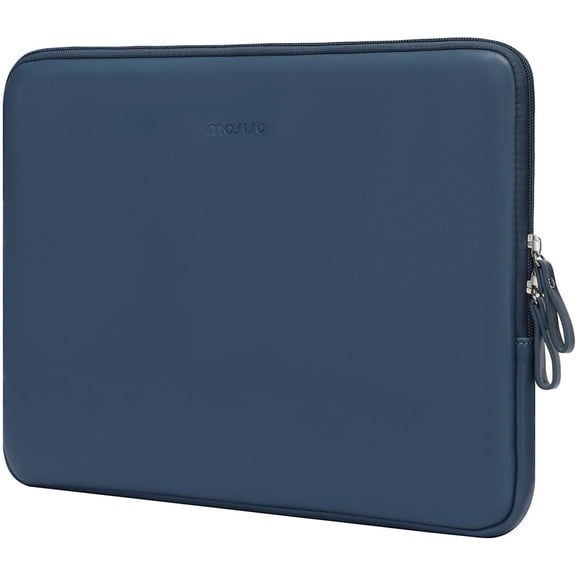 MOSISO Laptop Sleeve Bag 13.3 inch Compatible with MacBook Air/Pro, 13-13.3 inch Notebook, Compatible with MacBook Pro 14 2025-2021 M4 M3 M2 M1, PU Leather Padded Bag Waterproof Case