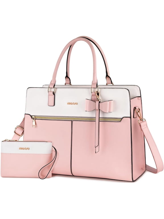 Laptop Tote Bag for Women, 17 inch Waterproof PU Leather Work Bag