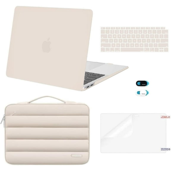 MOSISO MacBook Air 13 inch Case 2022 2021 2020 2019 2018 Release A2337 M1 A2179 A1932, Hard Case&Puffy Bag&Keyboard Cover&Webcam Cover&Screen Film