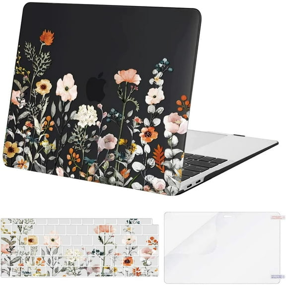 MOSISO MacBook Air 13 inch Case Compatible with 2022 2021 2020 2019 2018 Release A2337 M1 A2179 A1932 Retina Display, Plastic Garden Flowers Hard Shell&Keyboard Cover&Screen Protector