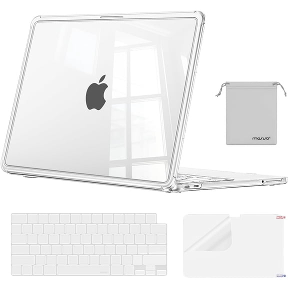 MOSISO MacBook Neo 13 Inch Case A3404 2026 Release Surpass Natural High-Transparency Crystal Hard Shell with Shock-Absorbent Corners
