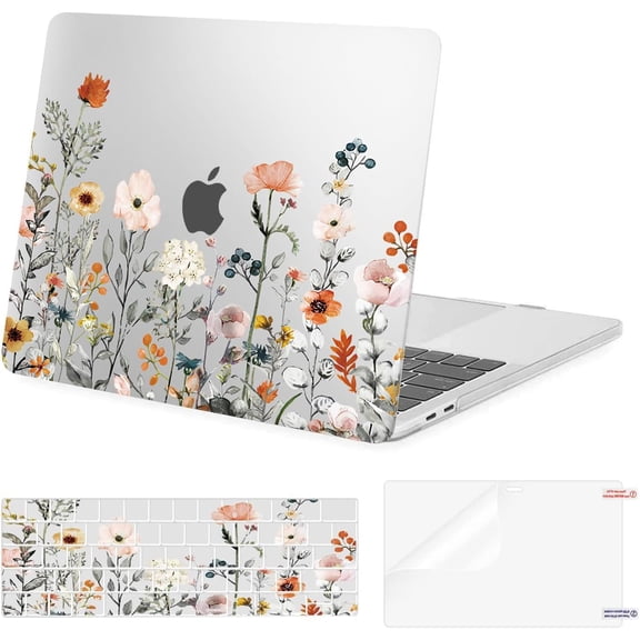 MOSISO MacBook Pro 13 inch Case Compatible with 2025, 2024, 20223-2016 M2 M1 A2338 A2251 A2289 A2159 A1989 A1708 A1706, Plastic Garden Flowers Hard Case&Keyboard Cover&Screen Protector