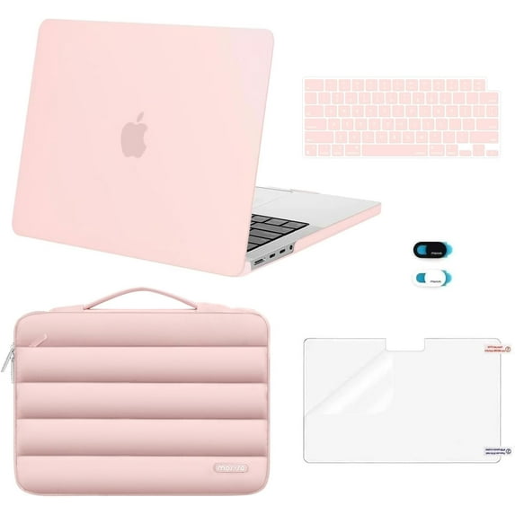 MOSISO MacBook Pro 13 inch Case Compatible with Case M2 2025-2016 A2338 M1 A2251 A2289 A2159 A1989 A1708 A1706, Hard Case&Puffy Bag&Keyboard Cover&Webcam Cover&Screen Film