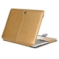 thumbnail image 1 of MOSISO MacBook Pro 15 PU Leather Case A1990/A1707 with Touch Bar, Book Folio Stand Sleeve Cover with Clear Straps at Top Corners Compatible Newest Mac Pro 15 Inch, Gold, 1 of 5
