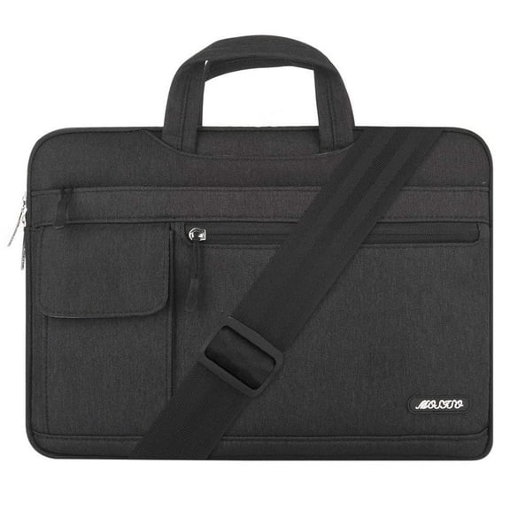 MOSISO Padded Polyester 13.3" Laptop Messenger Bag, Black