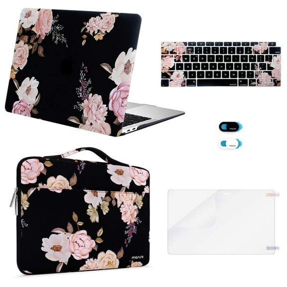 MOSISO Pink Peony Laptop Sleeve for MacBook Air 13'' with Retina Display, 5-Piece