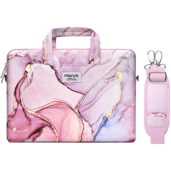 MOSISO Polyester Belt 13.78' x 0.79' x 10.24' Laptop & Messenger Bag, Pink