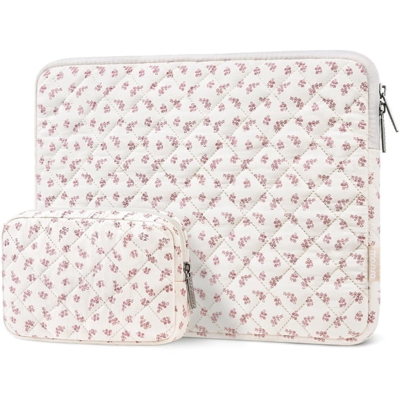 MOSISO Quilted Laptop Sleeve Bag with Accessory Pouch, Puffy Protective Case Compatible with MacBook Pro, HP, Dell, Lenovo, ASUS & Acer Laptops
