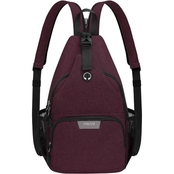 MOSISO Sling Backpack Travel Hiking Daypack, Crossbody Convertible Sling Bag with Front Pocket One Shoulder Chest Bag