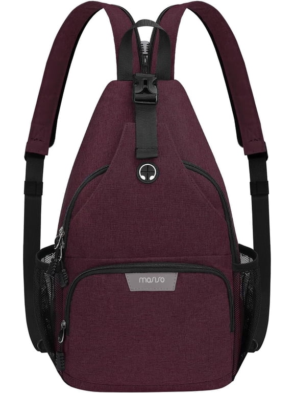 Sling Backpack Travel Hiking Daypack, Crossbody Convertible Sling Bag with Front Pocket One Shoulder Chest Bag