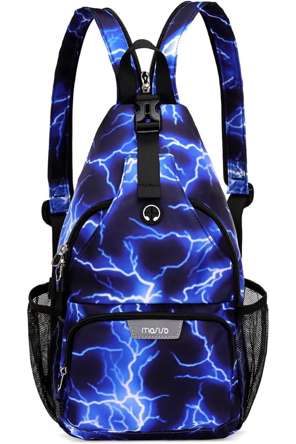 Sling Backpack Travel Hiking Daypack, Crossbody Convertible Sling Bag with Front Pocket One Shoulder Chest Bag