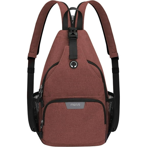 MOSISO Sling Backpack Travel Hiking Daypack, Crossbody Convertible Sling Bag with Front Pocket One Shoulder Chest Bag