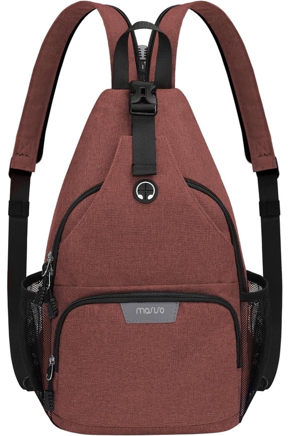 Sling Backpack Travel Hiking Daypack, Crossbody Convertible Sling Bag with Front Pocket One Shoulder Chest Bag