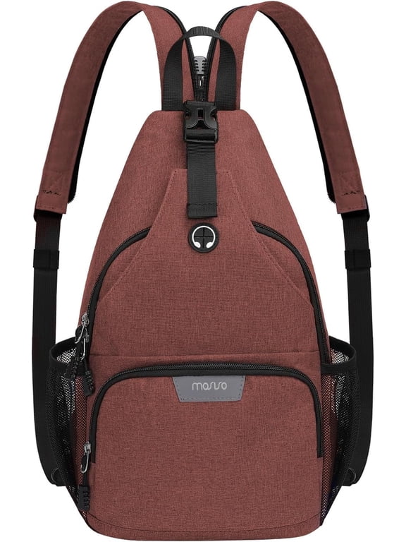 Sling Backpack Travel Hiking Daypack, Crossbody Convertible Sling Bag with Front Pocket One Shoulder Chest Bag