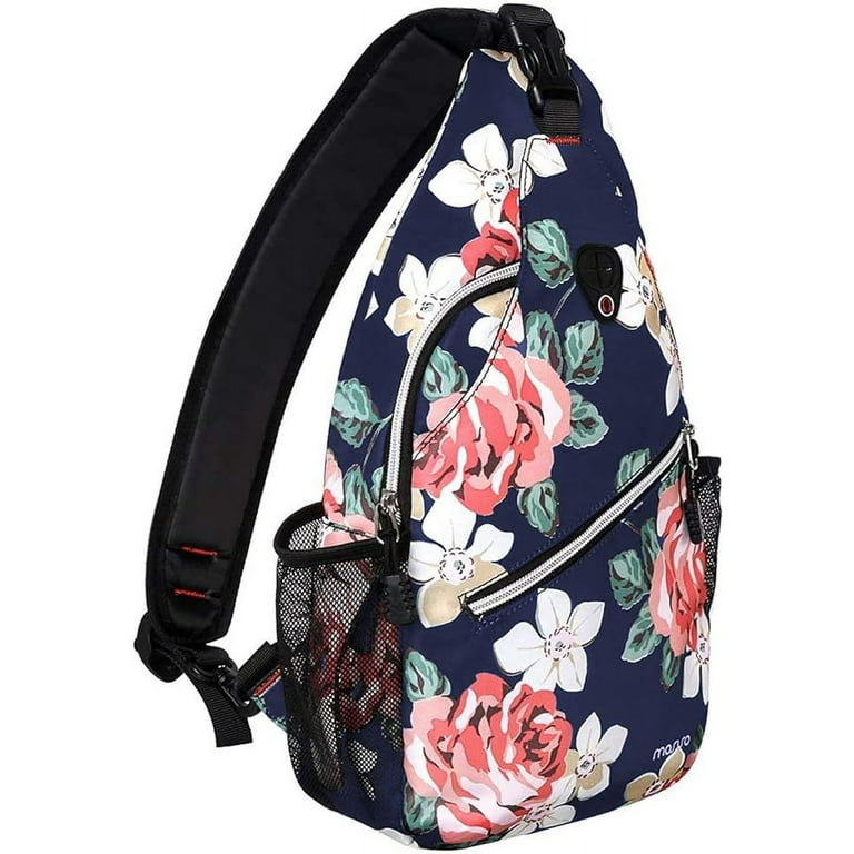 MOSISO Sling Backpack Travel Hiking Daypack Rose Rope Crossbody Shoulder Bag Walmart