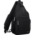 thumbnail image 1 of MOSISO Sling Backpack with USB Charging Port, Adjustable Strap for Travel, Hiking, Walking, Biking, Black, 1 of 7