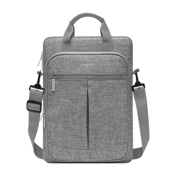 MOSISO Vertical Laptop Shoulder Bag,Vertical Double Pockets Notebook Laptop Business Briefcase Compatible with MacBook Air/Pro,13-13.3 inch Notebook,Compatible with MacBook Pro 14 2023-2021 A2779 M2 A