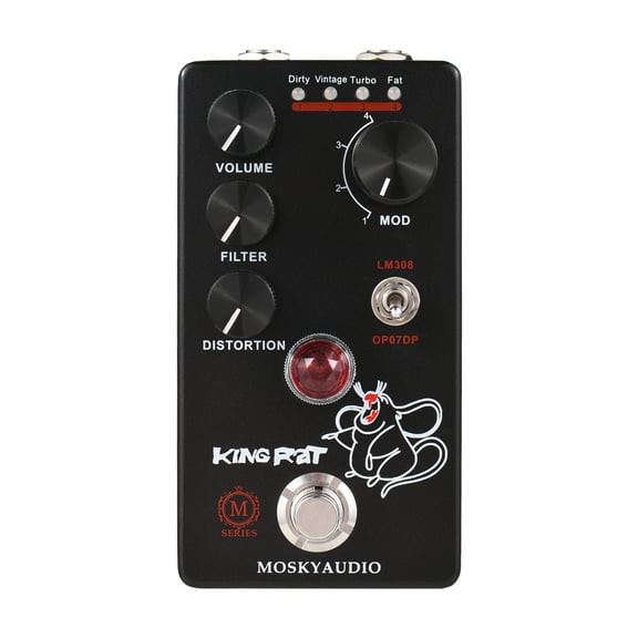 MOSKYAudio Effect maker,Fuzz Pedal Rat RAT Mode Switch Portable 4 Mode - Portable Processor LAOSHE Ele SIMBAE dsfen