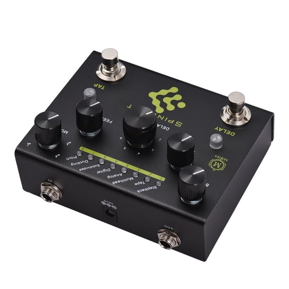 MOSKYAudio Guitar Effect Pedal Digital Delay with TAP Dual Footswitch Guitar Pedal with 8-Mode Delay Selection BLEND TIME MORPH FEEDBACK Control SPINDRIFT 4.72 inches / 12 cm