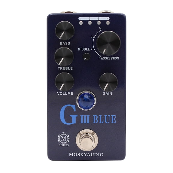 MOSKYaudio G III BLUE Purple Channel Preamp/Overdrive/Distortion Pedal Guitar Bass Effect Pedal and Four Models With True Bypass