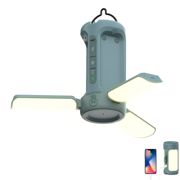 MOSLIGHTING Foldable LED Camping Lights with 10000mAh Rechargeable PowerBank, Flashlight, IP54 Waterproof 5 Lighting Modes