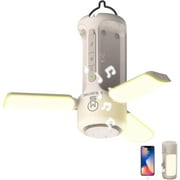 MOSLIGHTING Rechargeable Camping Lantern with Bluetooth Speaker, 10000mAh, Portable LED Flashlight, Folding Lanterns, IP54 Waterproof, 4 Mode Stepless dimming, Power Outage Lantern for Home