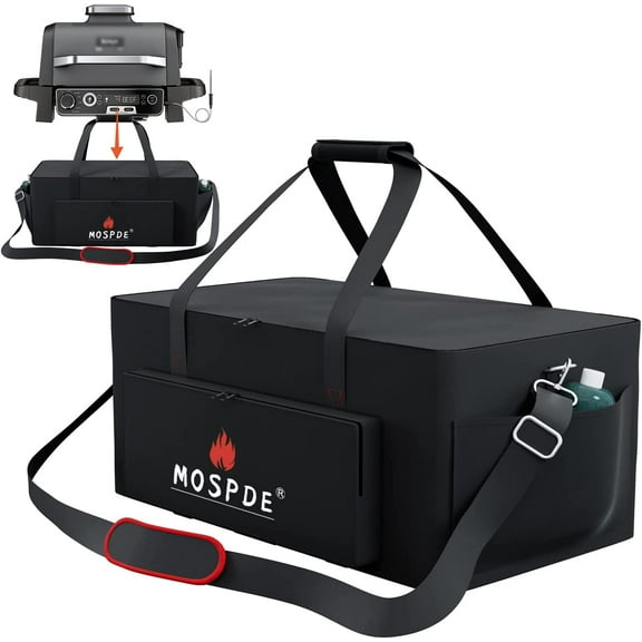 MOSPDE Grill Carry Bag Fits for Ninja OG701 Woodfire Outdoor Grill, Fits Electric Ninja Woodfire Smoker Portable BBQ Grill Travel-600D Heavy Duty Weather Resistant Carrying Bag