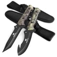 thumbnail interactive-video image 1 of MOSSY OAK 2-Piece Hunting Knife Set, Fixed Blade Gut Hook & Skinning Knife with Camo Full-Tang Handle and Dual Carry Sheath, 1 of 8